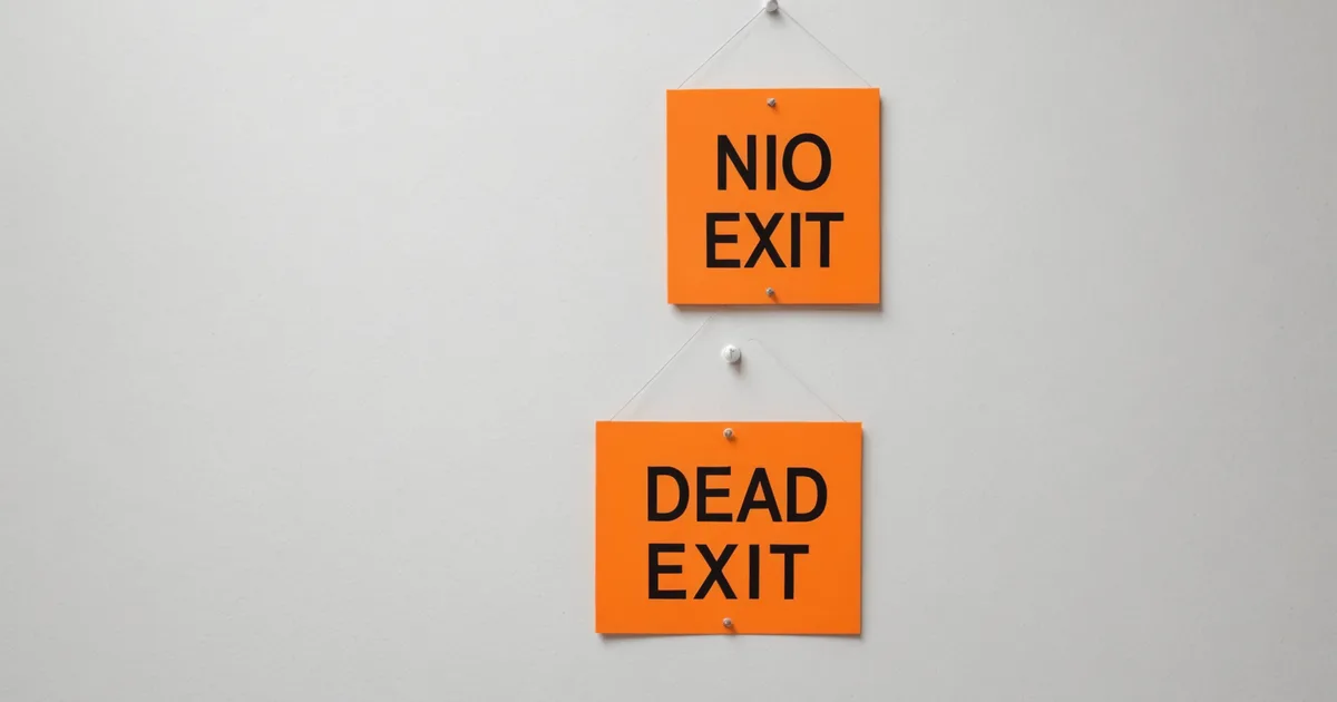 Dead end sign in a minimal office corridor